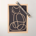 Abstract Line Art Cat Wrapping Paper Gallery Image 1