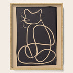 Abstract Line Art Cat Serving Tray Gallery Image 1