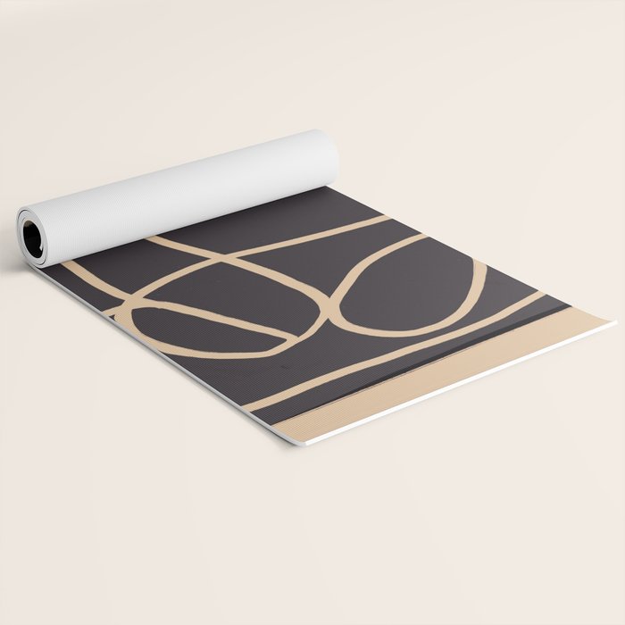 Abstract Line Art Cat Yoga Mat Gallery Image 2