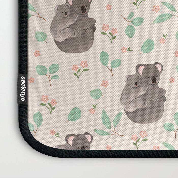 Koala and Eucalyptus Pattern Laptop Sleeve Gallery Image 3