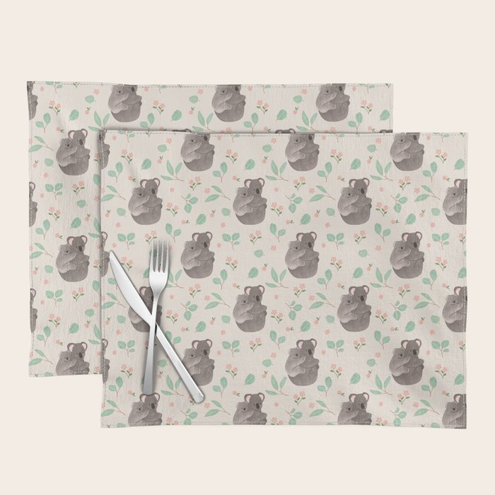 Koala and Eucalyptus Pattern Placemat Gallery Image 1