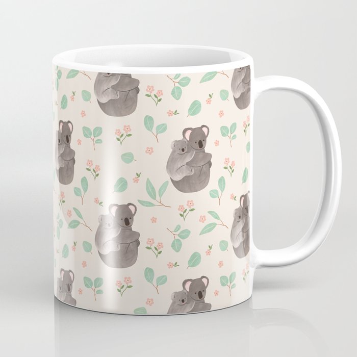 Koala and Eucalyptus Pattern Coffee Mug Gallery Image 1