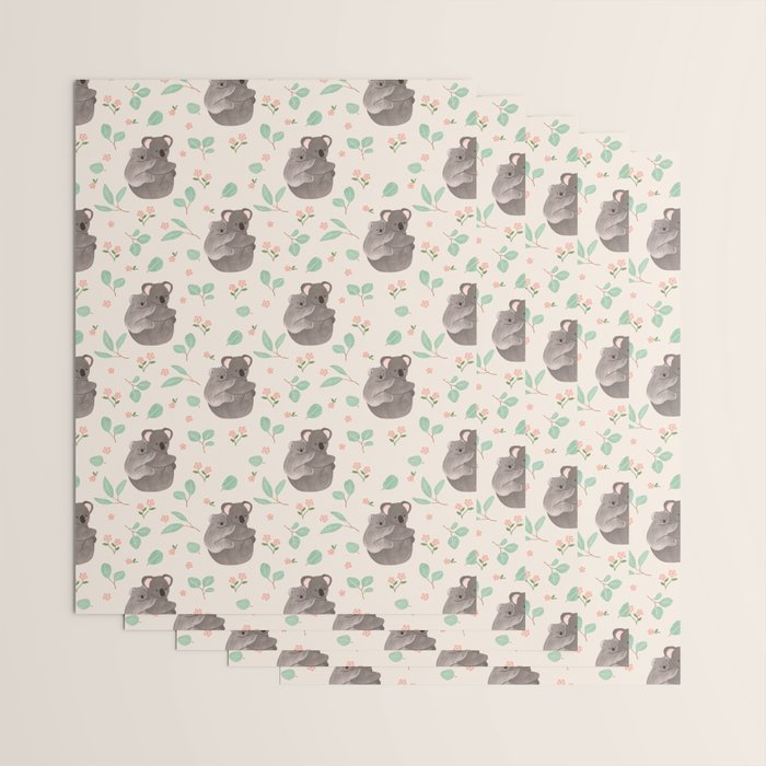Koala and Eucalyptus Pattern Wrapping Paper Gallery Image 3