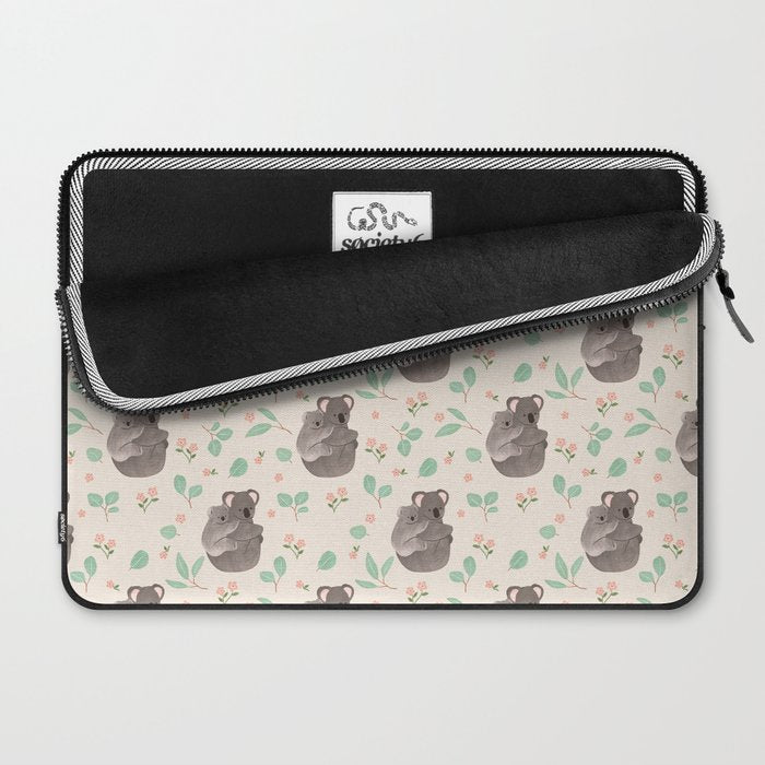 Koala and Eucalyptus Pattern Laptop Sleeve Gallery Image 2