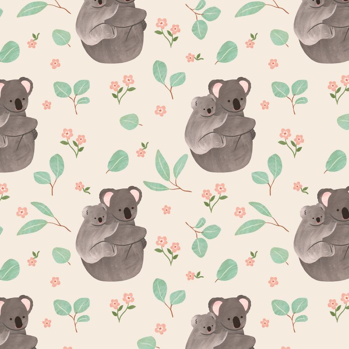 Koala and Eucalyptus Pattern Coffee Mug Gallery Image 2