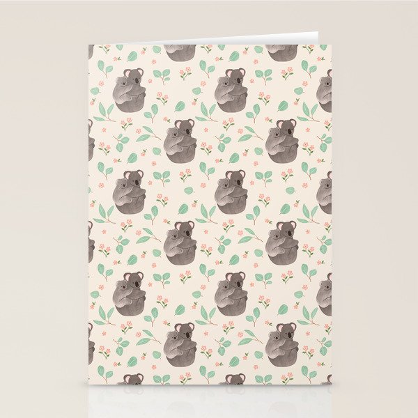 Koala and Eucalyptus Pattern Stationery Card Gallery Image 2