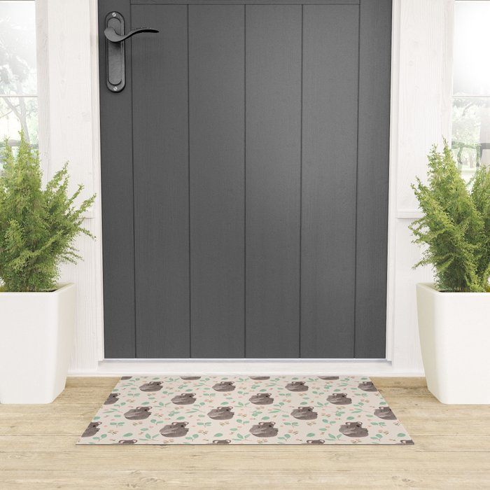 Koala and Eucalyptus Pattern Welcome Mat Gallery Image 3