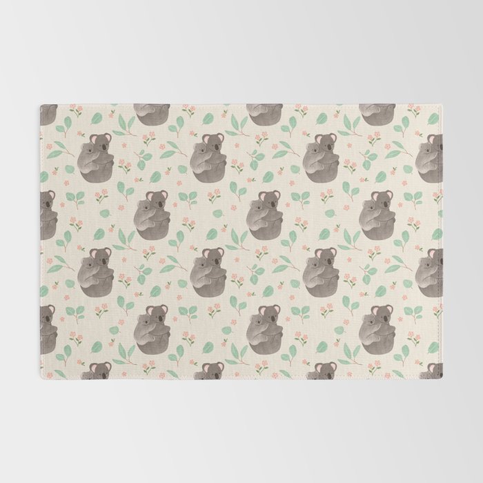 Koala and Eucalyptus Pattern Rug Gallery Image 2