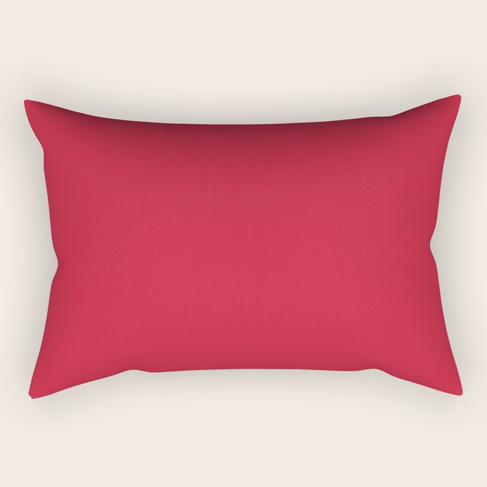 Solid Cherry Tomato Rectangular Pillow Gallery Image 2