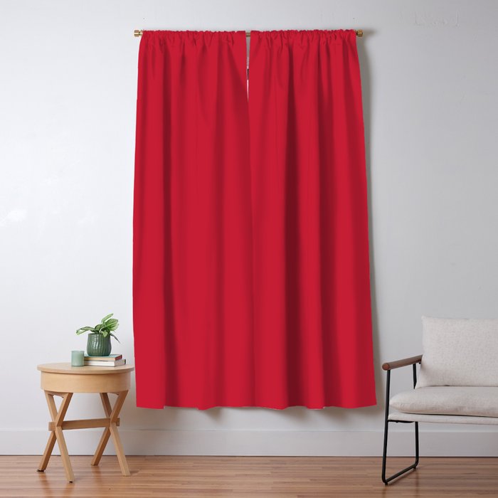 Solid Cherry Tomato Window Curtain Gallery Image 5