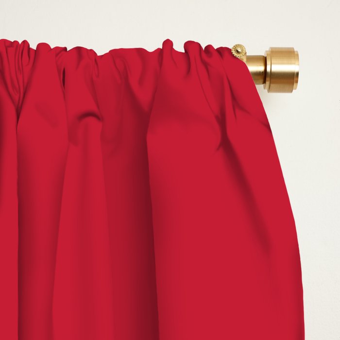 Solid Cherry Tomato Window Curtain Gallery Image 2