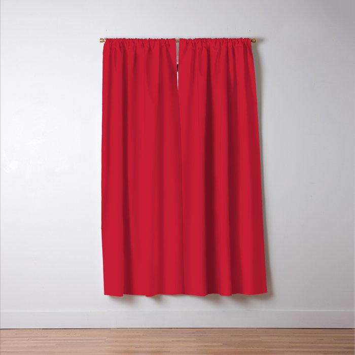 Solid Cherry Tomato Window Curtain Gallery Image 3