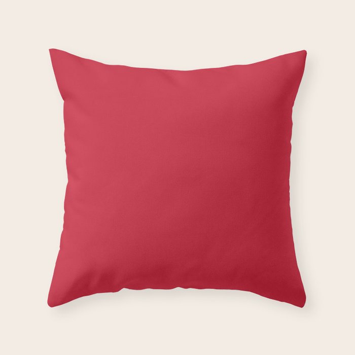 Solid Cherry Tomato Throw Pillow Gallery Image 6