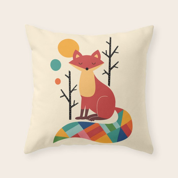 Rainbow Fox Throw Pillow Gallery Image 6