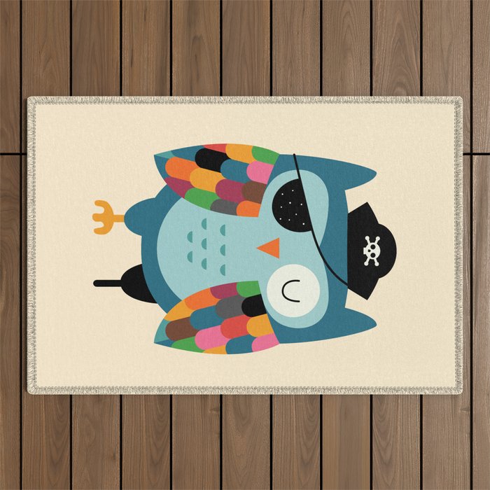 Captain Whooo Outdoor Rug Gallery Image 1