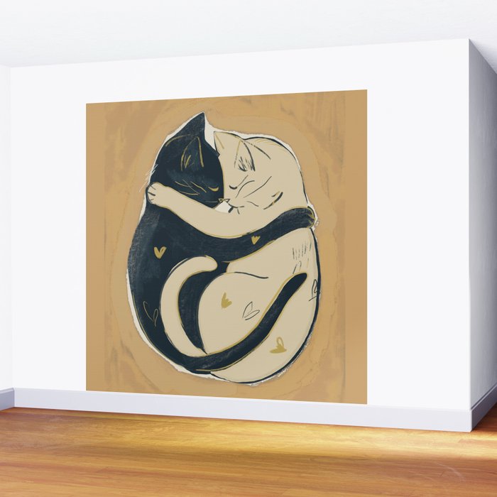 Cats In Love 2 Wall Mural Gallery Image 2