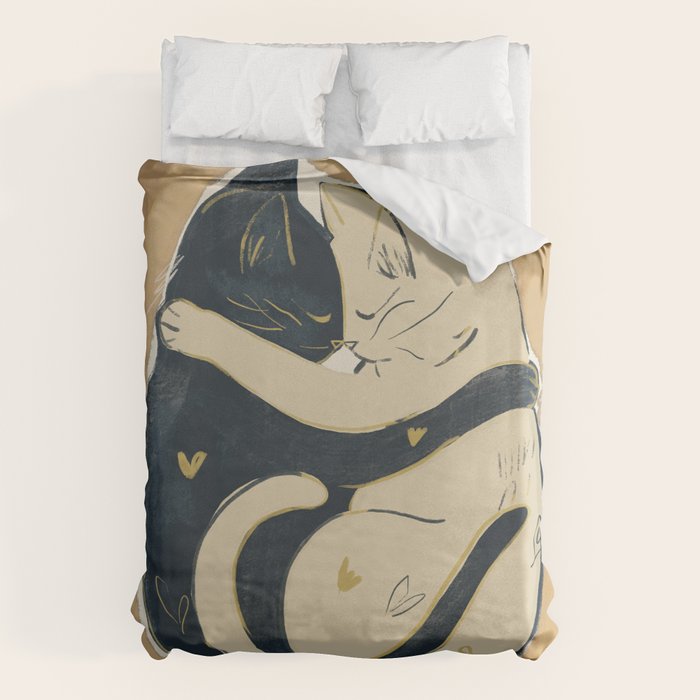 Cats In Love 2 Duvet Cover Gallery Image 1