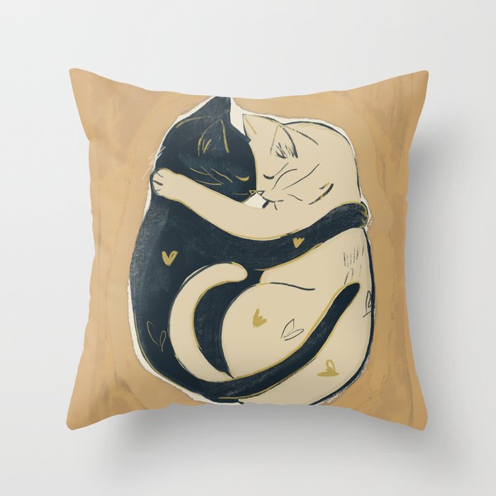 Cats In Love 2 Throw Pillow Gallery Image 6