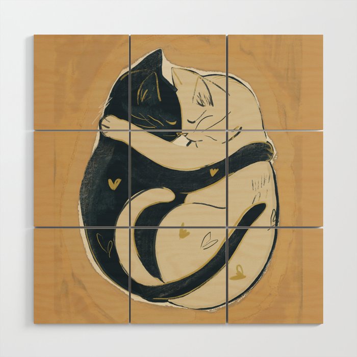 Cats In Love 2 Wood Wall Art Gallery Image 1