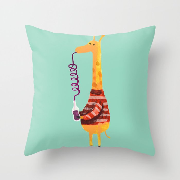 Crazy Straw Throw Pillow Gallery Image 1