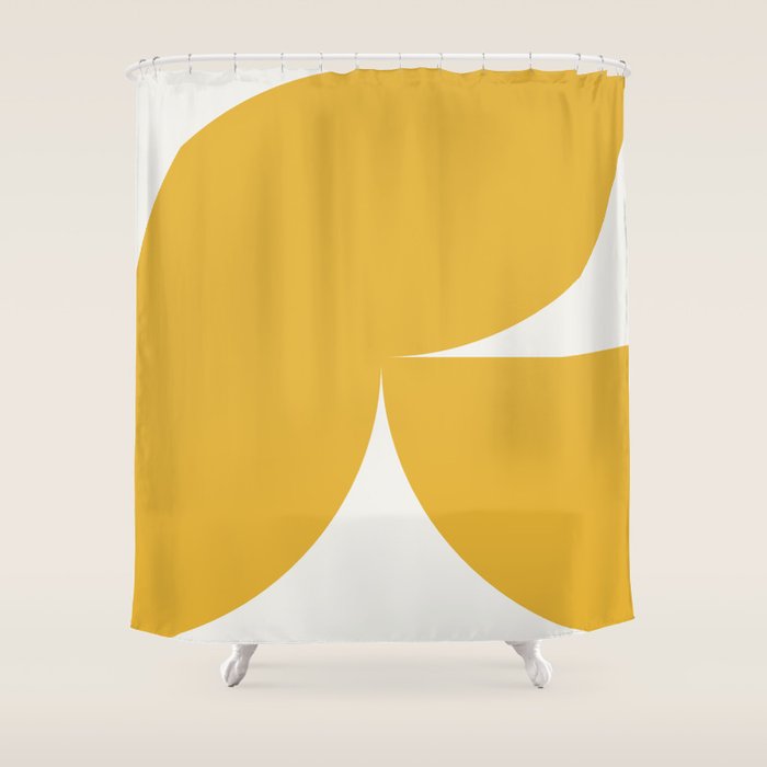 Bold Geometric Shapes - Golden Yellow Shower Curtain Gallery Image 1