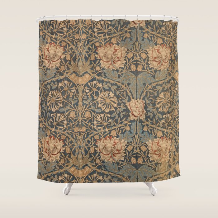 Honeysuckle by William Morris 1876 Antique Vintage Victorian Jugendstil Art Nouveau Retro Pattern Shower Curtain Gallery Image 1