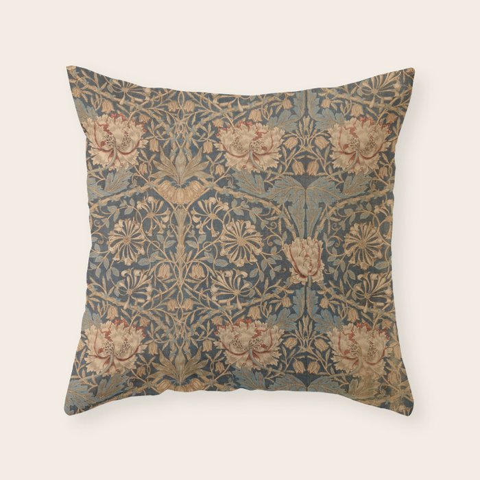 Honeysuckle by William Morris 1876 Antique Vintage Victorian Jugendstil Art Nouveau Retro Pattern Throw Pillow Gallery Image 1