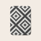 Urban Tribal Pattern No.17 - Aztec - Black and White Concrete Bath Mat Gallery Image 1
