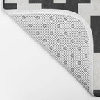 Urban Tribal Pattern No.17 - Aztec - Black and White Concrete Bath Mat Gallery Image 2