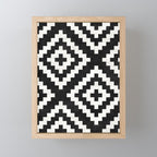Urban Tribal Pattern No.17 - Aztec - Black and White Concrete Mini Art Print Gallery Image 1