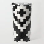 Urban Tribal Pattern No.17 - Aztec - Black and White Concrete Travel Mug Gallery Image 3