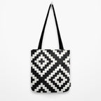 Urban Tribal Pattern No.17 - Aztec - Black and White Concrete Tote Bag Gallery Image 2