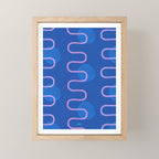 Abstract Fields in Navy Blue & Pastel Pink Mini Art Print Gallery Image 1