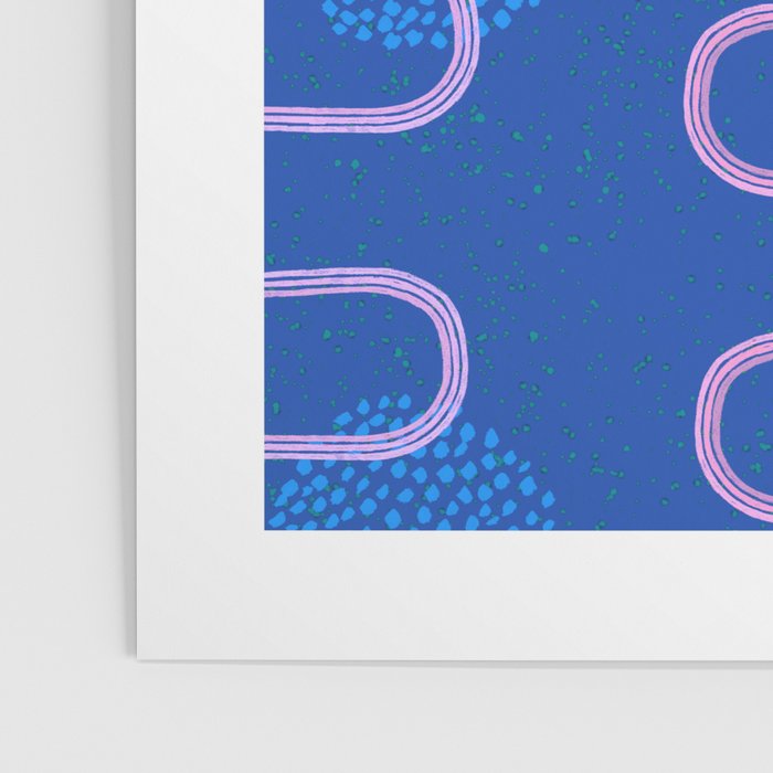 Abstract Fields in Navy Blue & Pastel Pink Poster Gallery Image 3