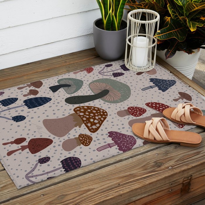 Mushroom collection_04 Outdoor Rug Gallery Image 2