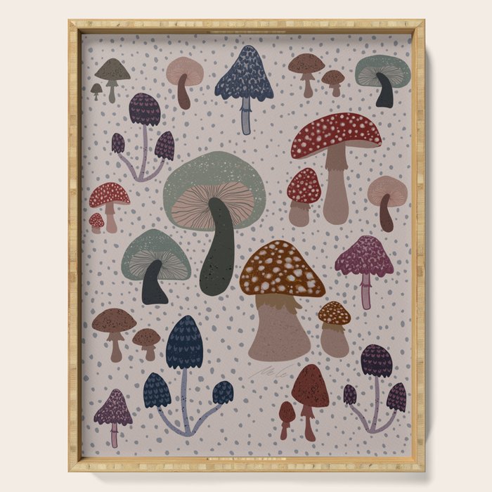 Mushroom collection_04 Serving Tray Gallery Image 1