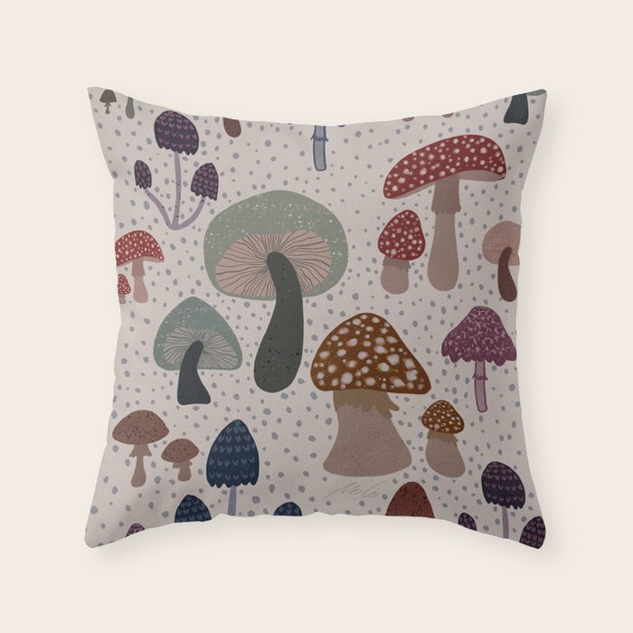 Mushroom collection_04 Throw Pillow Gallery Image 6
