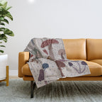 Mushroom collection_04 Throw Blanket Gallery Image 1