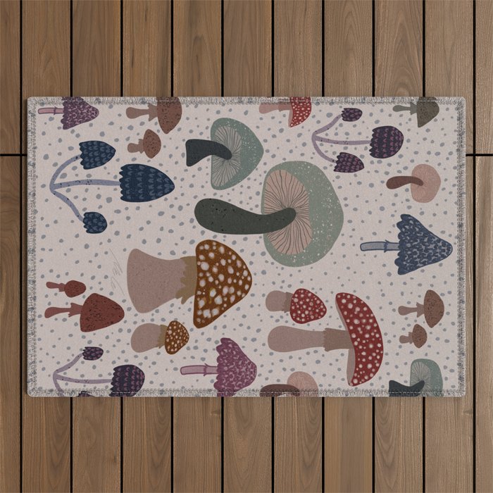 Mushroom collection_04 Outdoor Rug Gallery Image 1