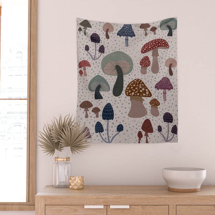 Mushroom collection_04 Wall Tapestry Gallery Image 2