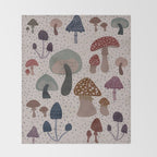 Mushroom collection_04 Throw Blanket Gallery Image 2