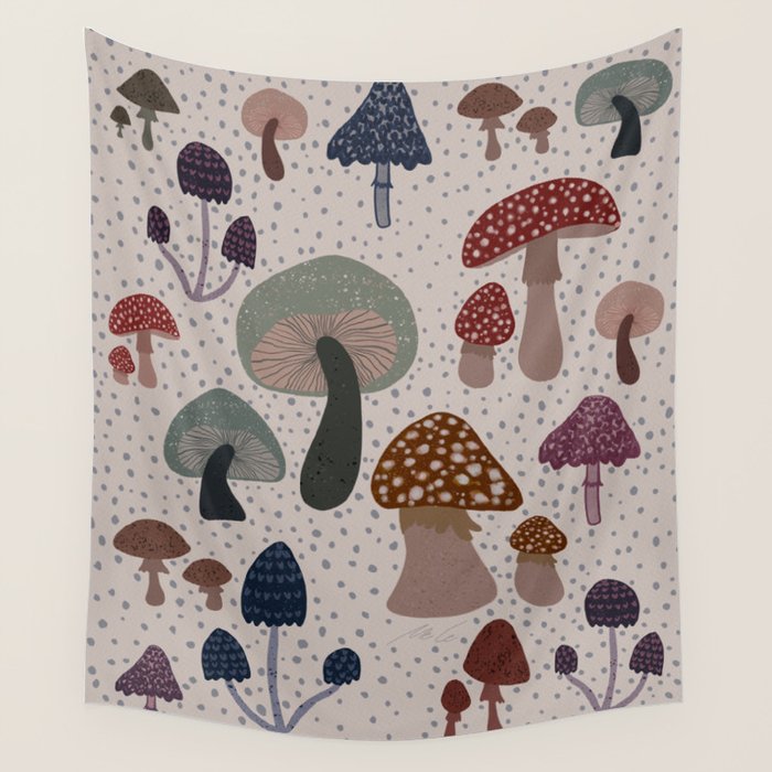 Mushroom collection_04 Wall Tapestry Gallery Image 4
