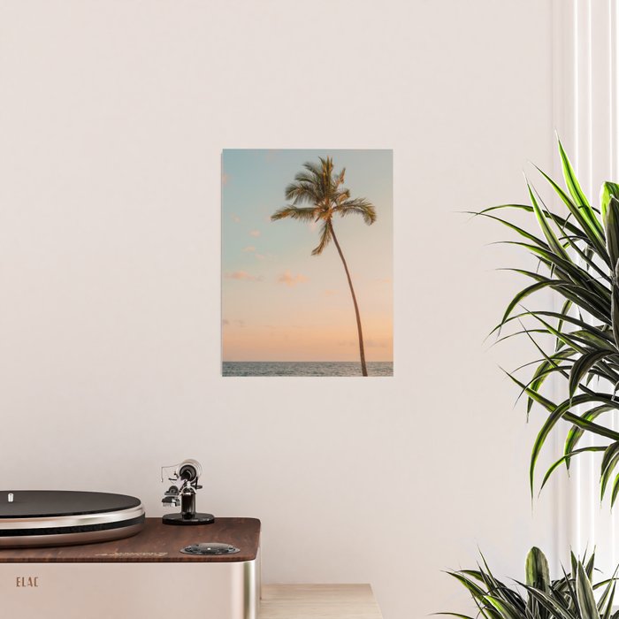 Palm Tree Sunset - Hawaii Tropical Nature Photography Poster Gallery Image 2