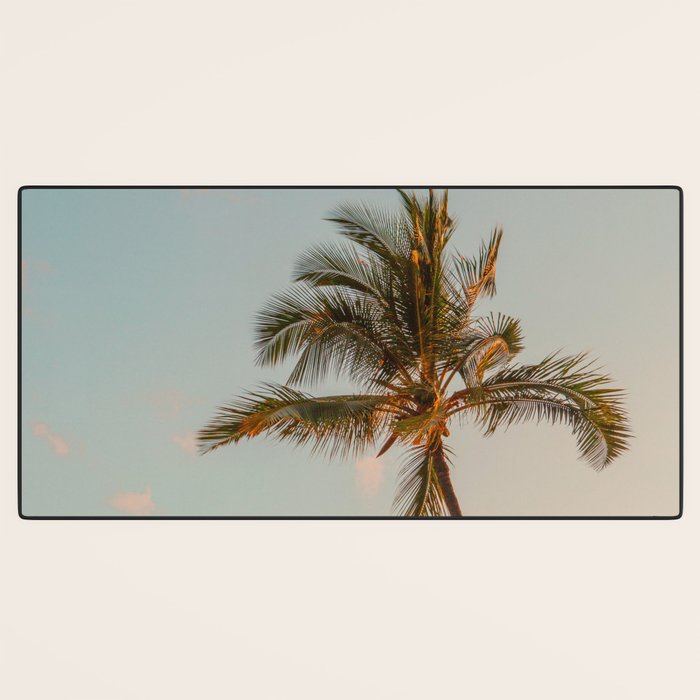 Palm Tree Sunset - Hawaii Tropical Nature Photography Desk Mat Gallery Image 3
