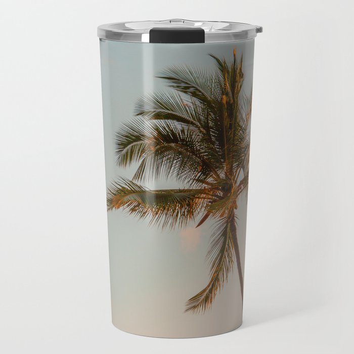 Palm Tree Sunset - Hawaii Tropical Nature Photography Travel Mug Gallery Image 1
