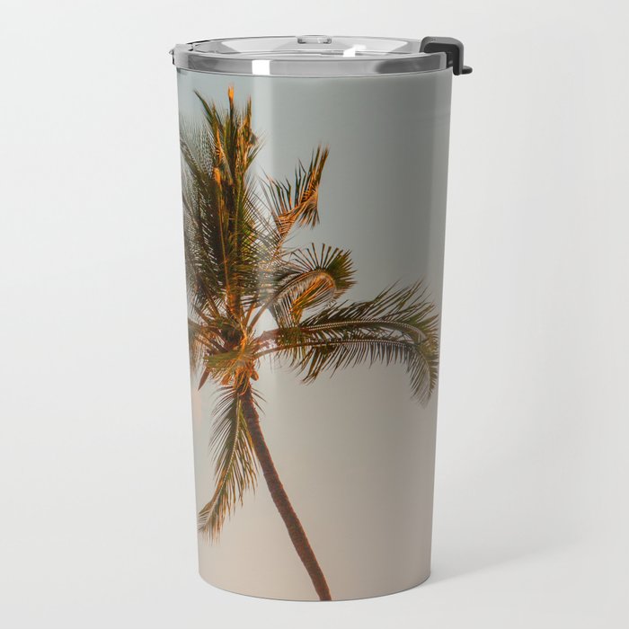 Palm Tree Sunset - Hawaii Tropical Nature Photography Travel Mug Gallery Image 2
