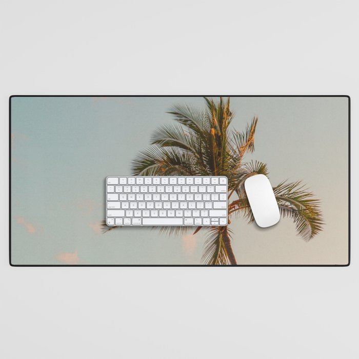 Palm Tree Sunset - Hawaii Tropical Nature Photography Desk Mat Gallery Image 1