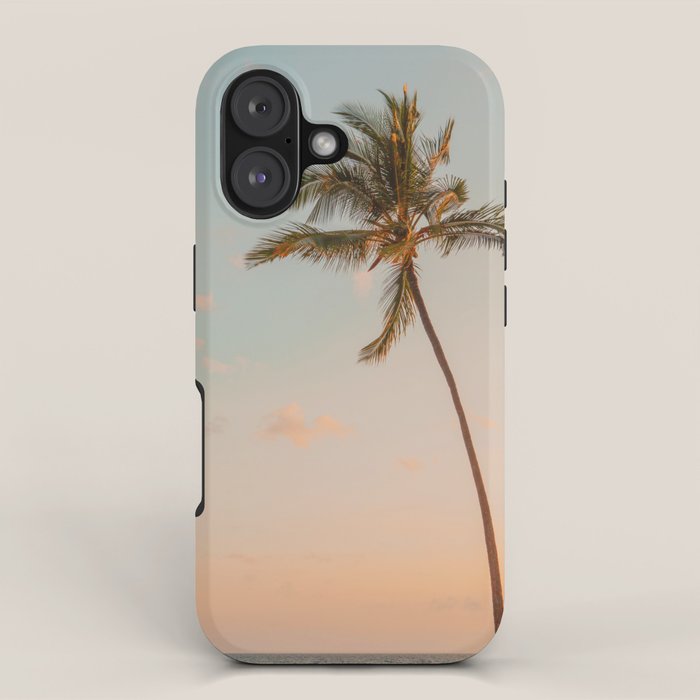 Palm Tree Sunset - Hawaii Tropical Nature Photography iPhone Case Gallery Image 1
