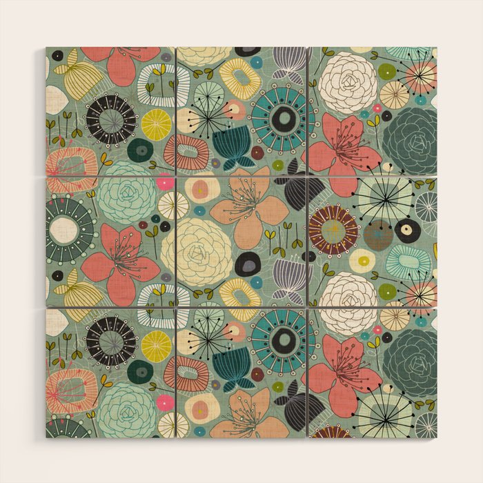oriental blooms Wood Wall Art Gallery Image 1