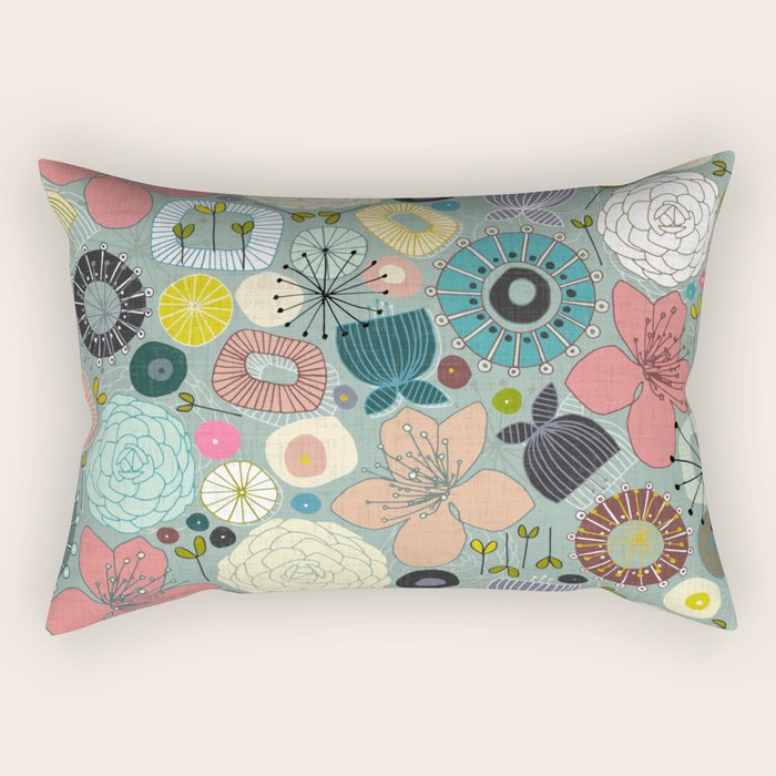 oriental blooms Rectangular Pillow Gallery Image 2